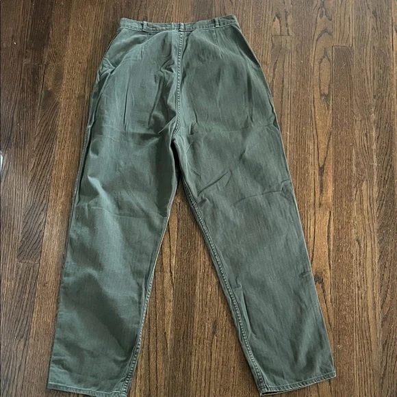 Imogene + Willie olive green Liza herringbone twill utility pants women’s 28 - Picture 8 of 9